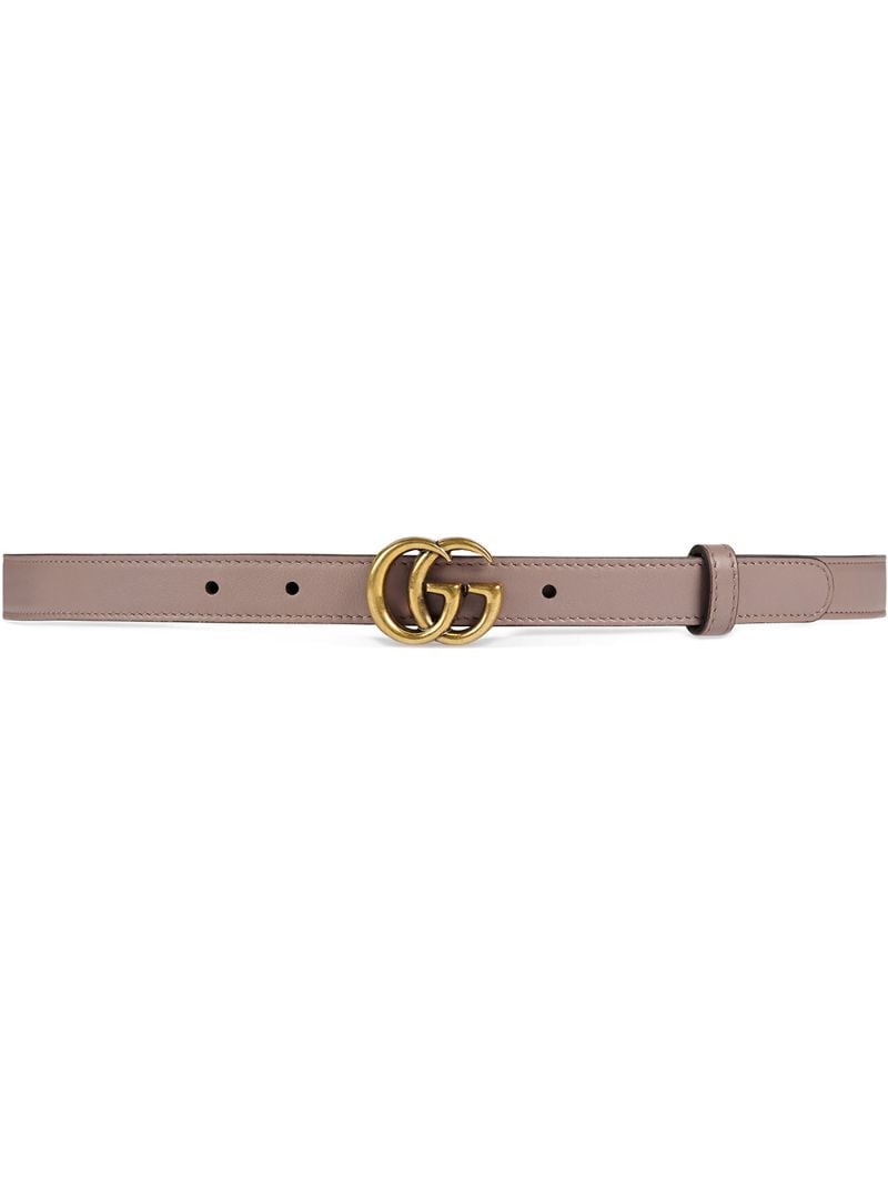 Gucci - Leather belt with Double G buckle - women - Leather/Brass - 65, 70, 75, 80, 85, 90, 95, 100 - PINK