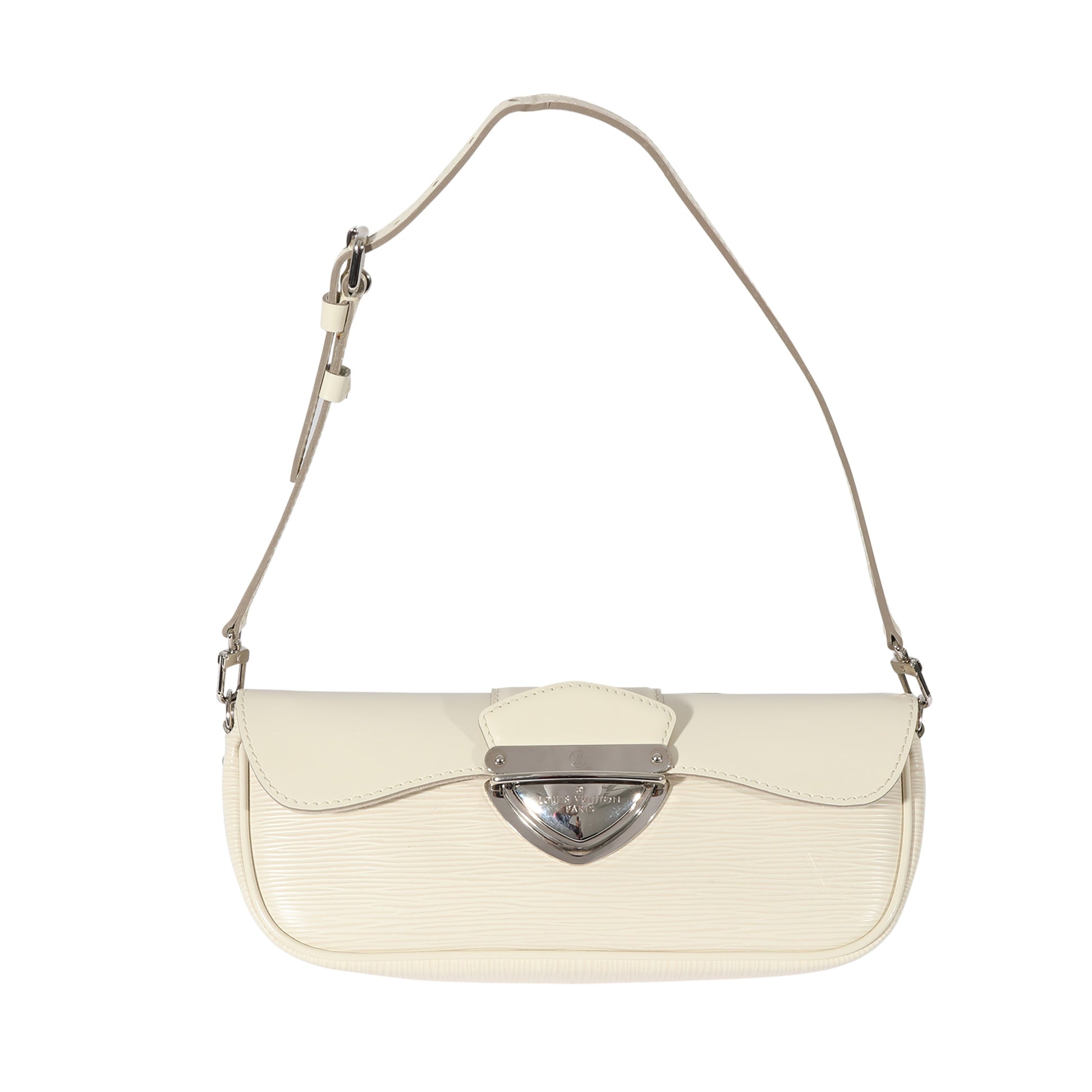 Louis Vuitton Epi Montaigne Pochette White Clutch Bag