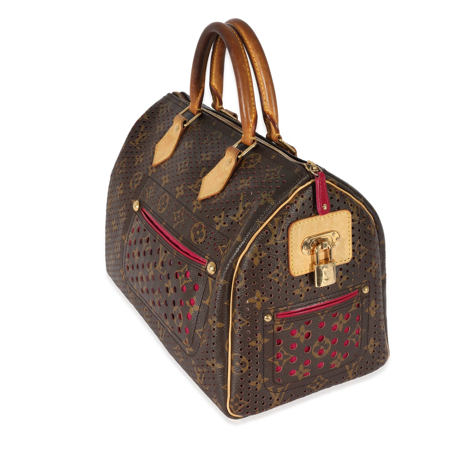 Louis Vuitton Perforated Fuchsia Speedy 30 Monogram Canvas Handbag