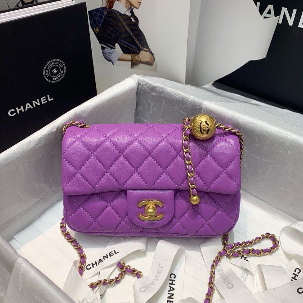 CHLFlap CHLBall On Strap Purple Crossbody Bag