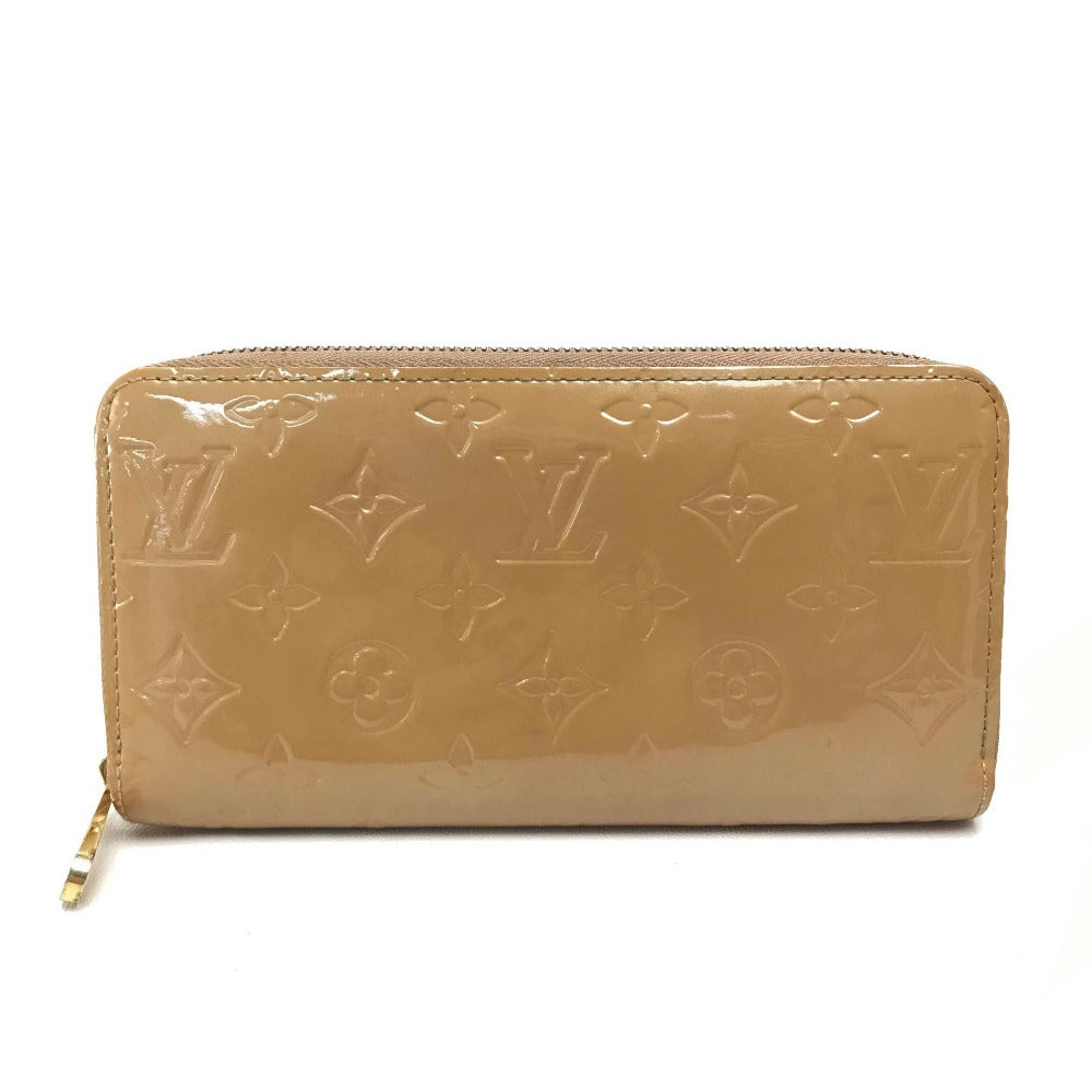 Louis Vuitton Long Purse M91470 Vernis Zippy Leather Patent Beige Wallet Case 2
