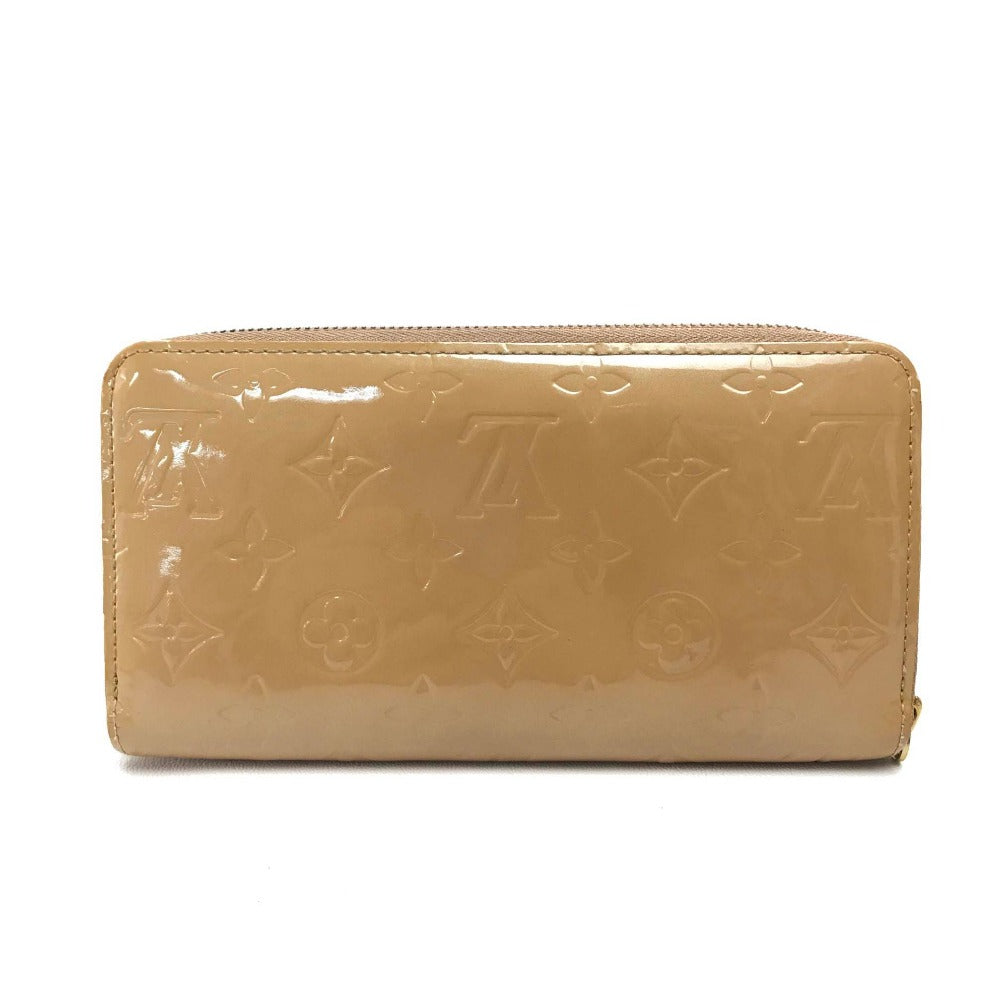 Louis Vuitton Long Purse M91470 Vernis Zippy Leather Patent Beige Wallet Case 2