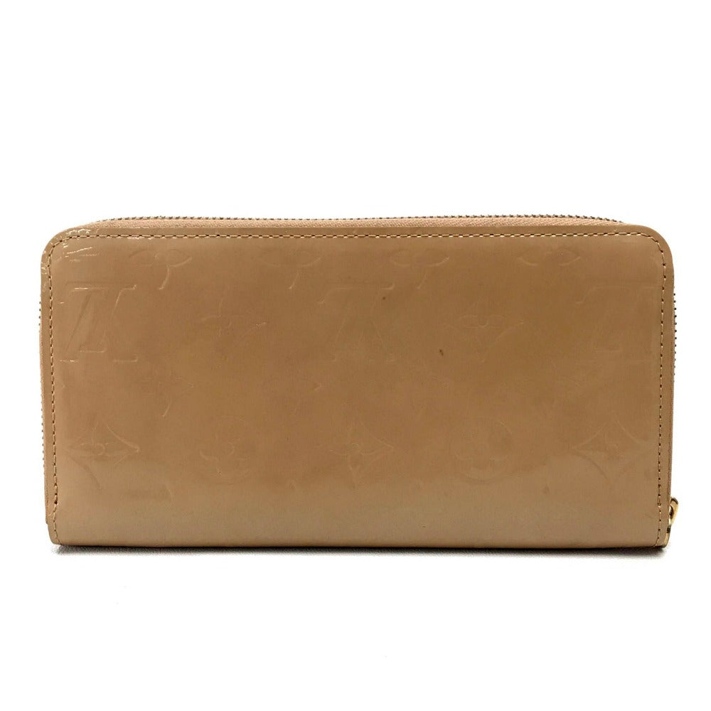 Louis Vuitton Long Purse M91470 Vernis Zippy Leather Patent Beige Wallet Case