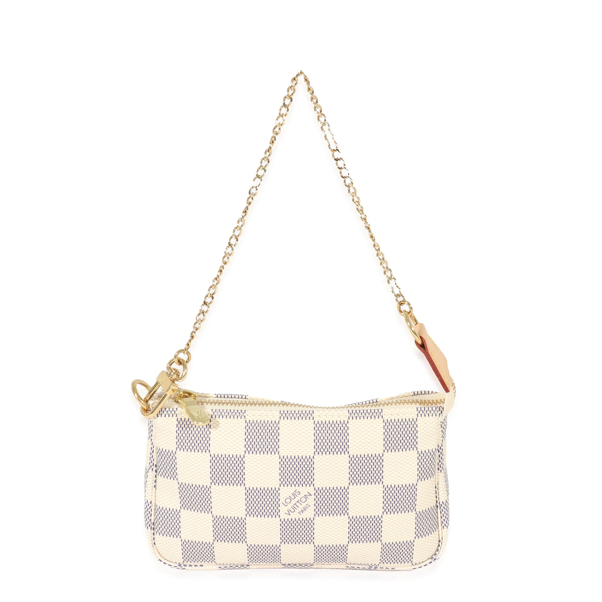 Louis Vuitton Damier Azur Pochette Accessoires Canvas Mini Clutch Bag Pochette Accessoires