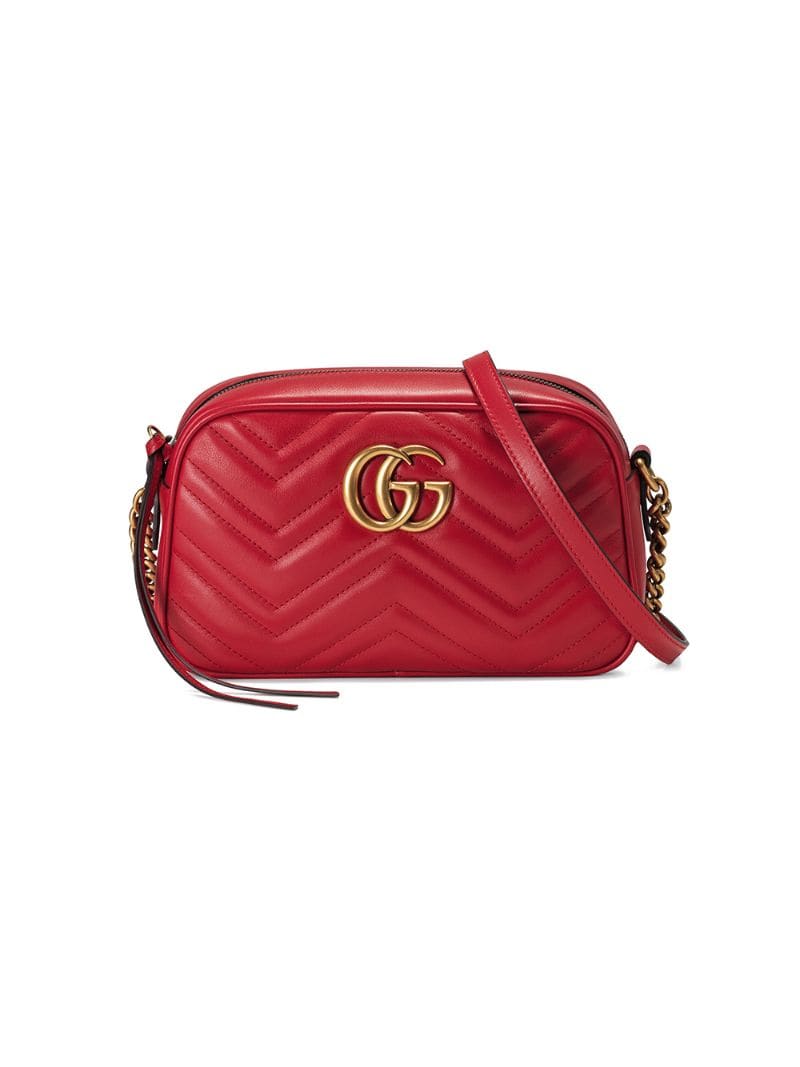 Gucci - Marmont small matelassé leather shoulder bag - women - Microfibre/Leather - One Size - Red