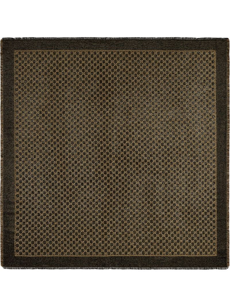 Gucci - Lurex GG jacquard shawl - women - Silk/Metallic Fibre/Cotton/Viscose - One Size - Black