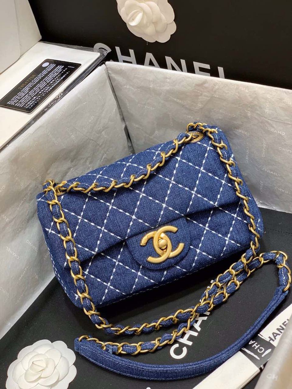 CHL , ’s , 10in Denim Blue Flap Crossbody Bag