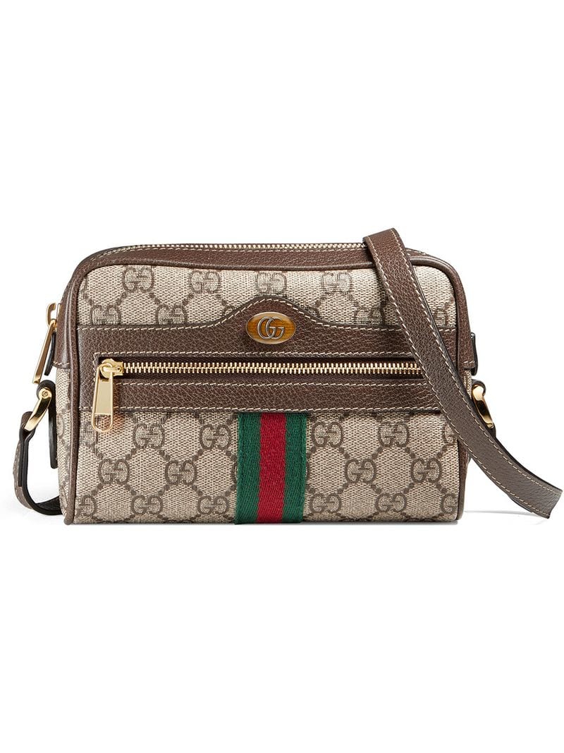 Gucci - Ophidia GG Supreme mini bag - unisex - Microfibre/Polyester/Canvas/Leather - One Size - Brown