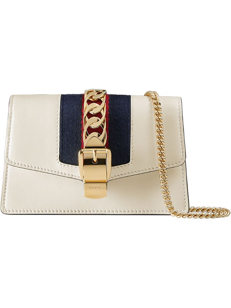 Gucci - Sylvie leather mini chain bag - women - Leather - One Size - White