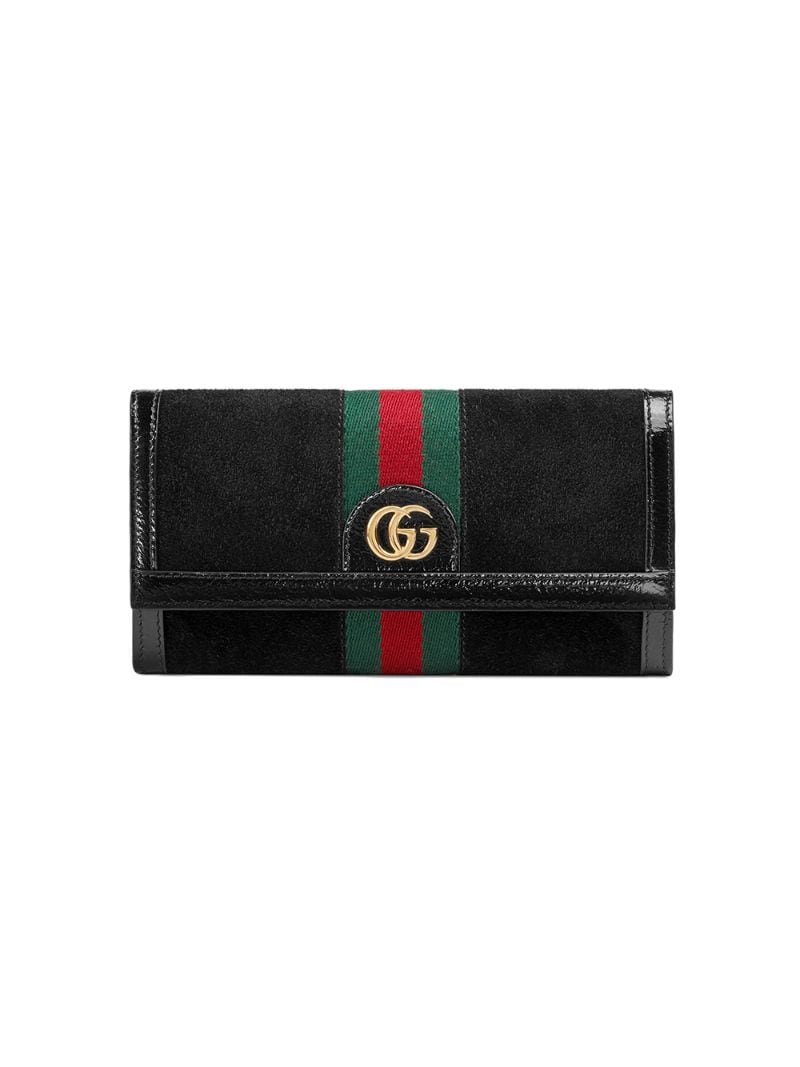 Gucci - Ophidia continental wallet - women - Polyester/Suede/Leather - One Size - Black