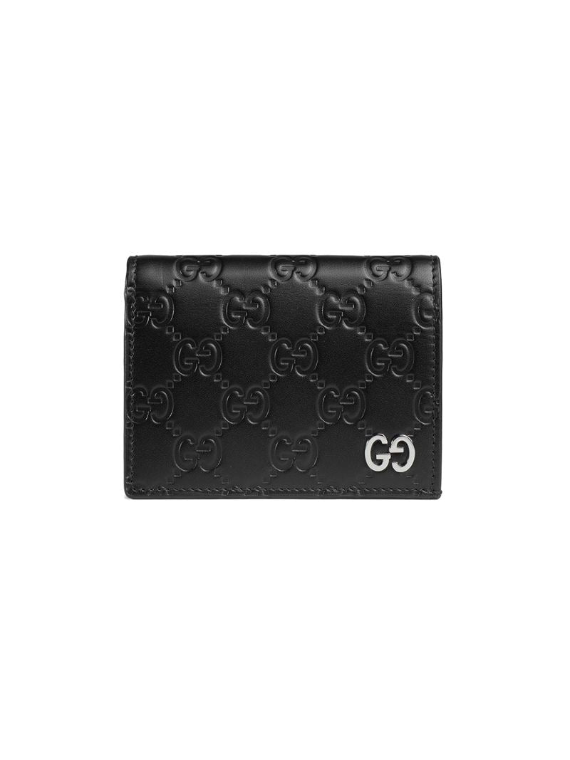 Gucci - Gucci Signature card case - men - Leather/metal - One Size - Black
