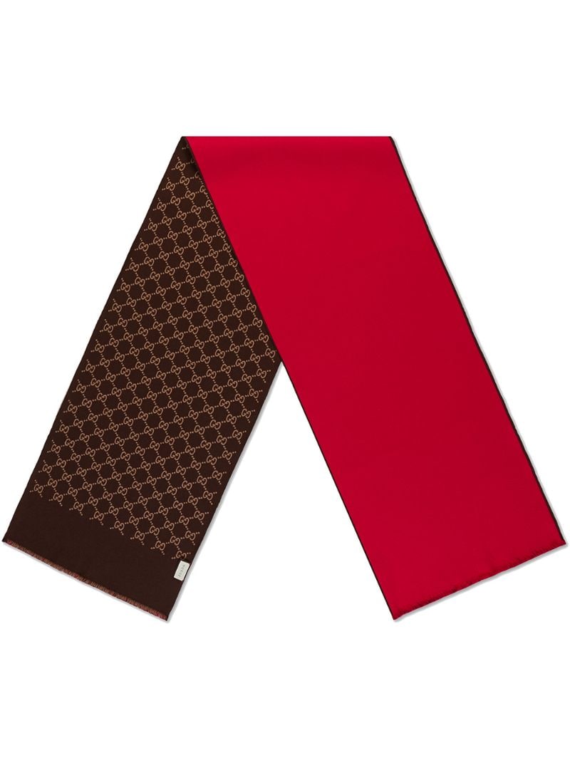 Gucci - GG wool silk scarf - women - Wool/Silk - One Size - Red