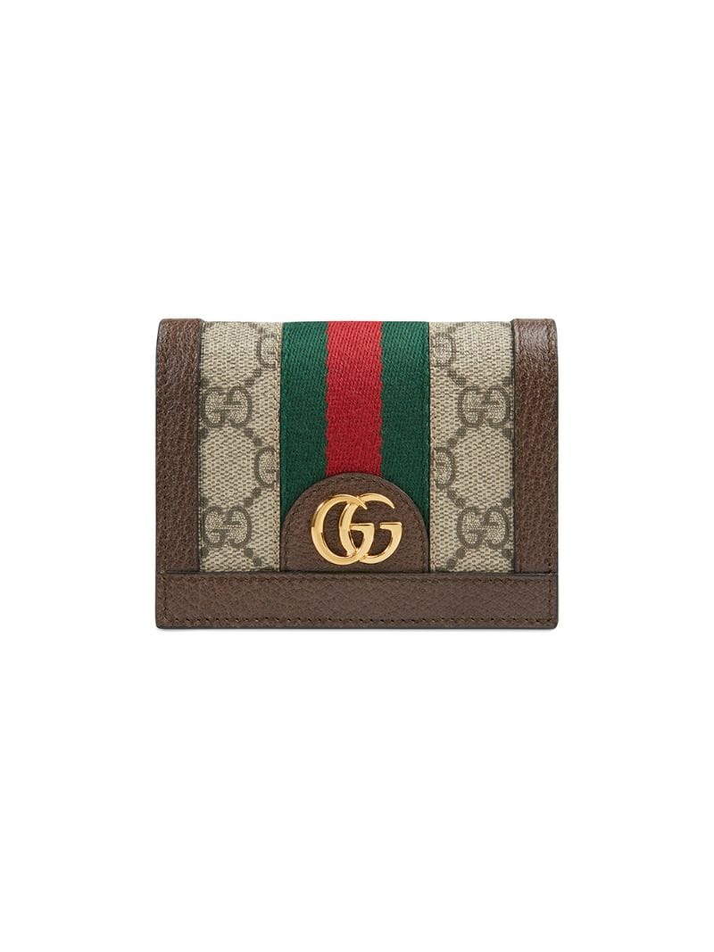 Gucci - Ophidia GG card case - women - Leather/Nylon/Canvas - One Size - NEUTRALS