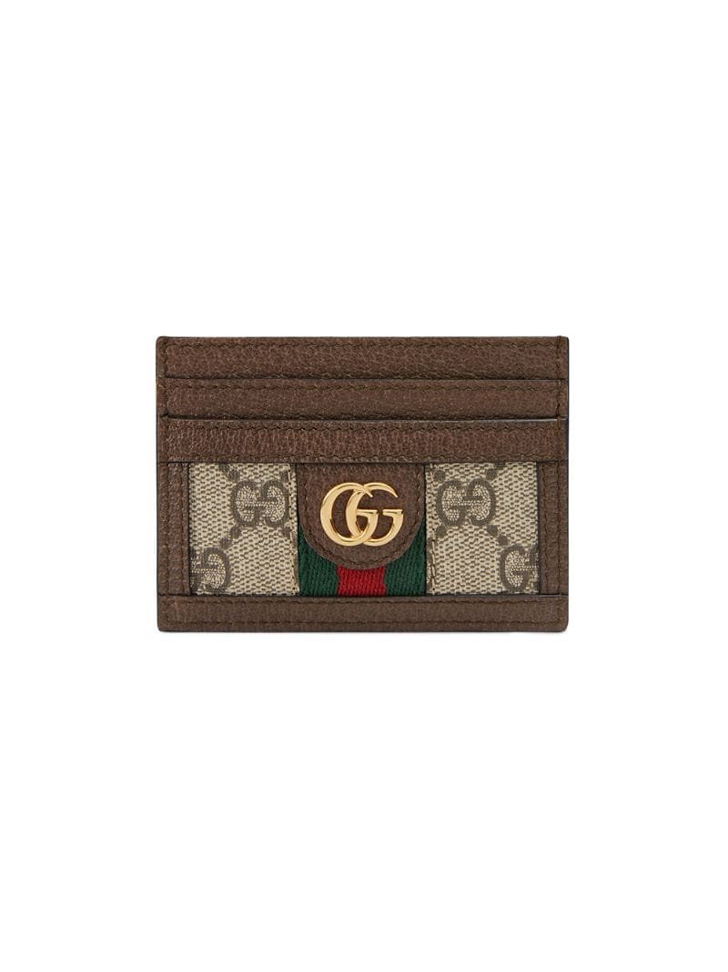 Gucci - Ophidia GG card case - women - Nylon/Canvas/Leather - One Size - NEUTRALS