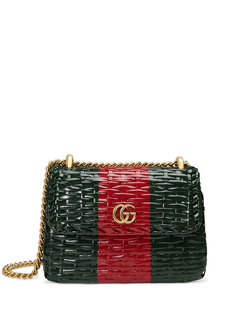 Gucci - Web wicker mini shoulder bag - women - Viscose/Straw - One Size - Green