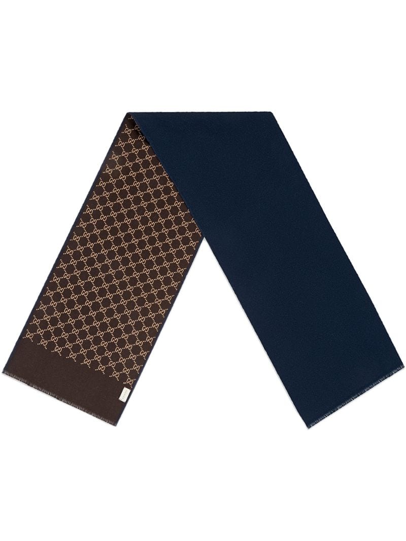 Gucci - GG wool silk scarf - men - Silk/Wool - One Size - Blue