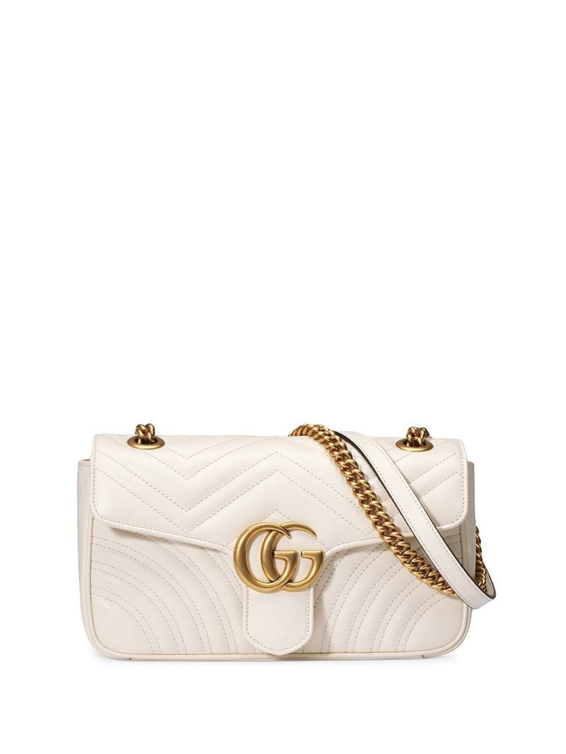 Gucci - GG Marmont small matelassé shoulder bag - women - Microfibre/metal/Leather - One Size - White