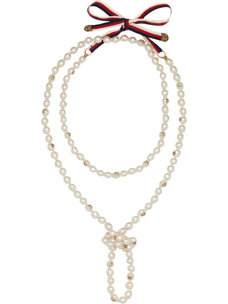 Gucci - Pearl necklace - women - metal/Resin - One Size - White
