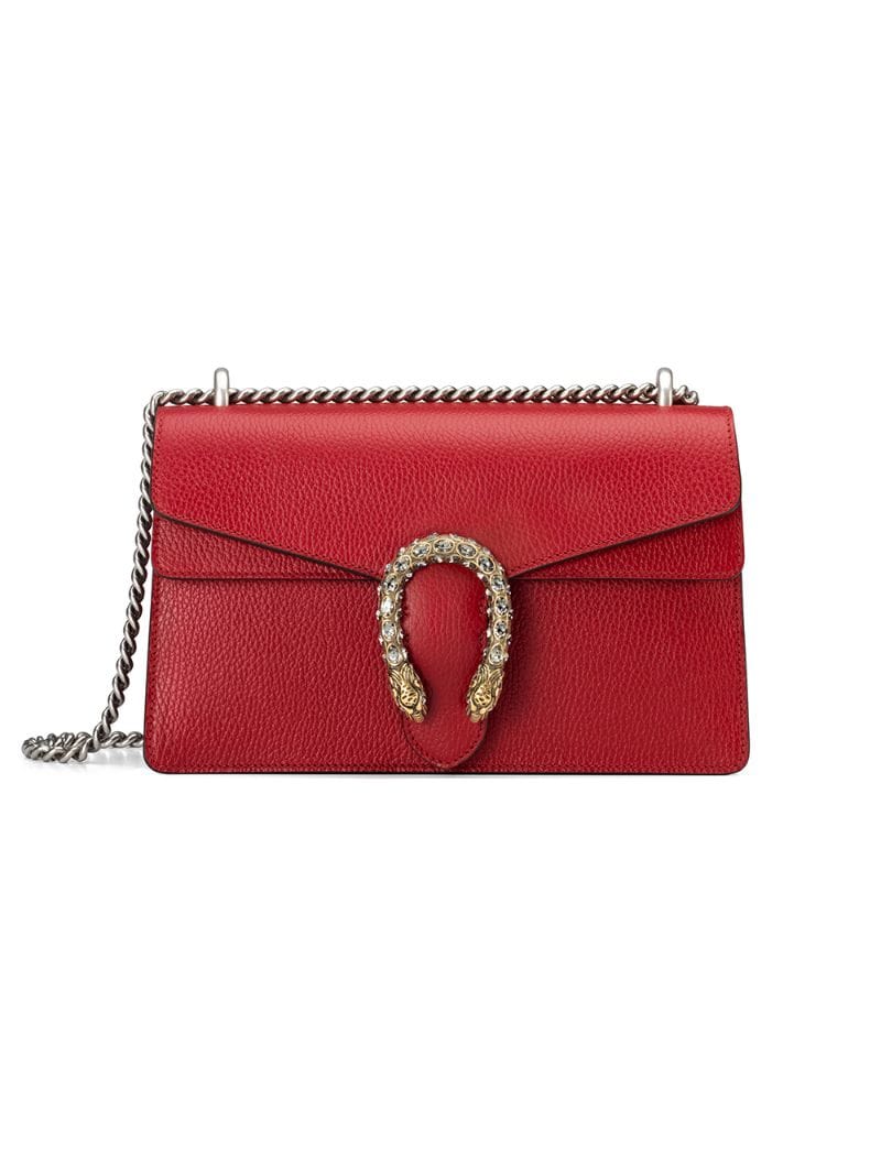 Gucci - Dionysus leather shoulder bag - women - Microfibre/Leather - One Size - Red