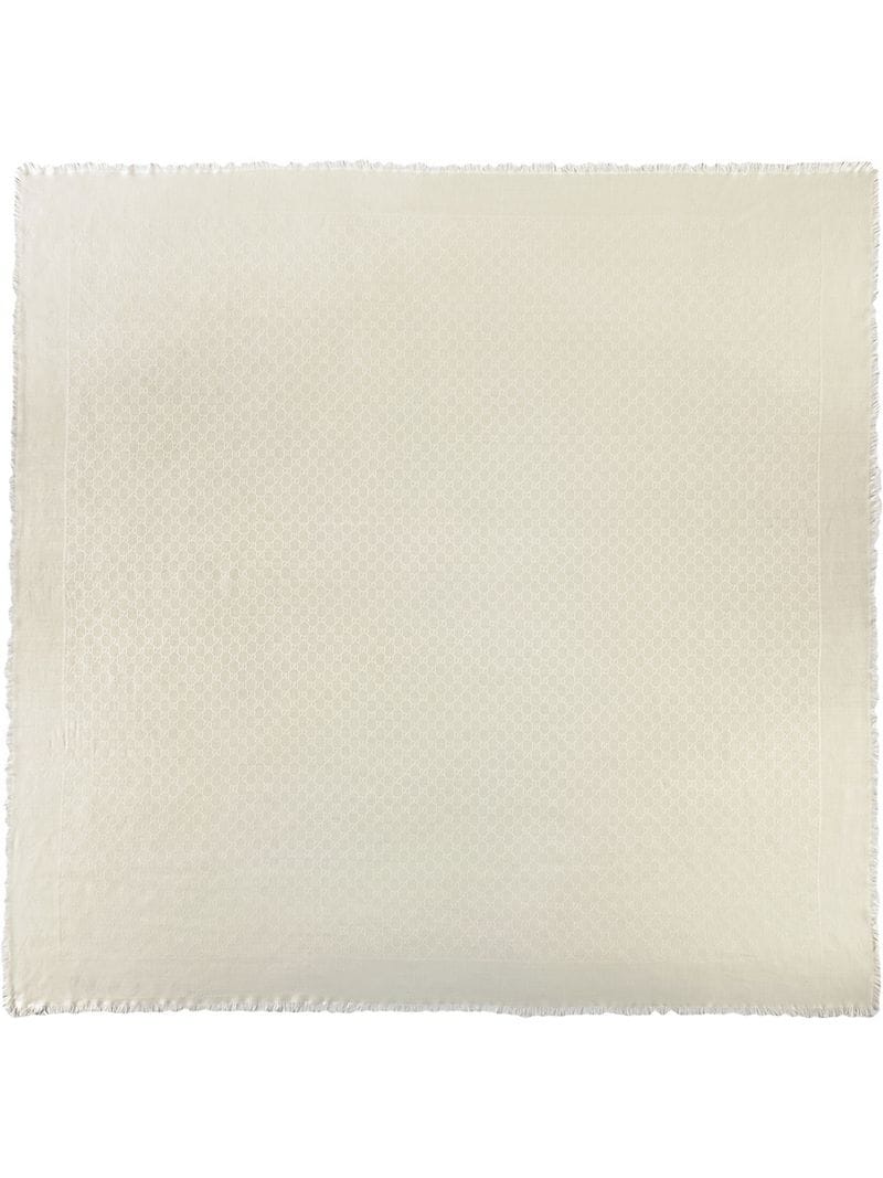 Gucci - Silk wool GG jacquard shawl - women - Wool/Silk - One Size - White