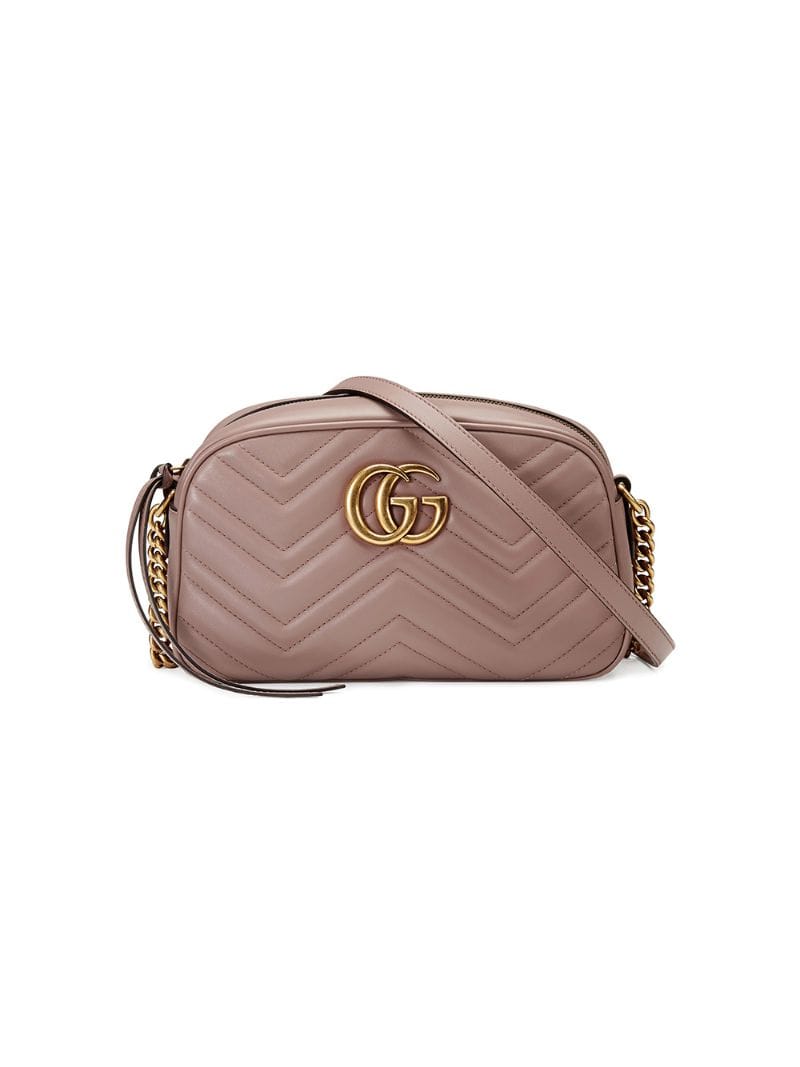 Gucci - small GG Marmont matelassé shoulder bag - women - metal/Leather/Microfibre - One Size - PINK