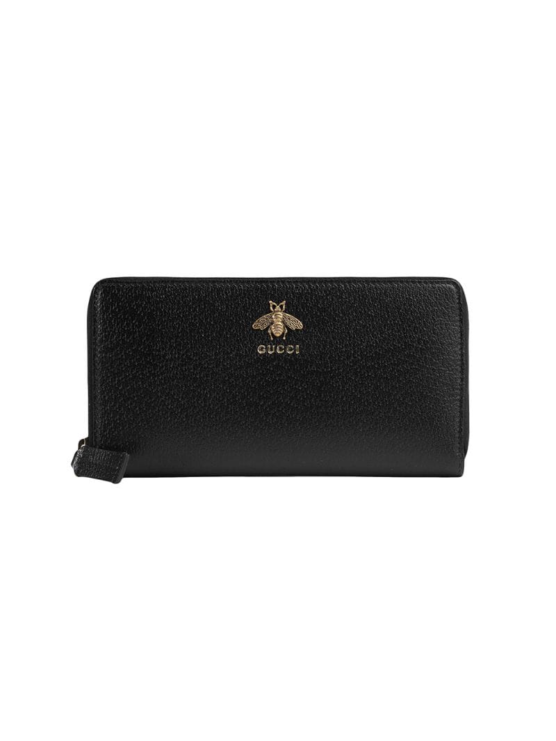 Gucci - Animalier leather zip around wallet - men - metal/Leather - One Size - Black