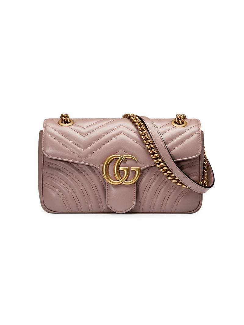 Gucci - GG Marmont matelassé shoulder bag - women - Leather/Microfibre - One Size - PINK
