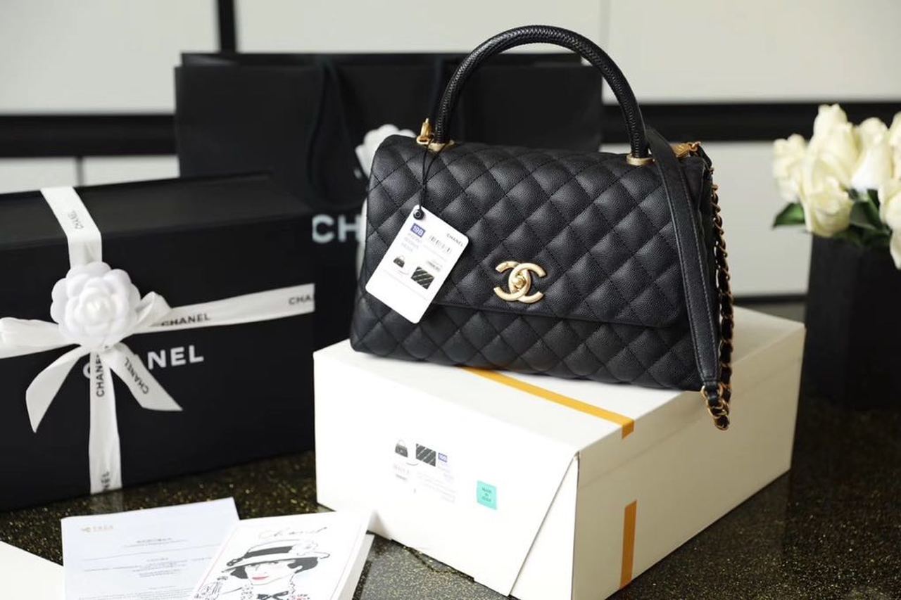 CHLHandbag 11in 28cm Black Top Handle