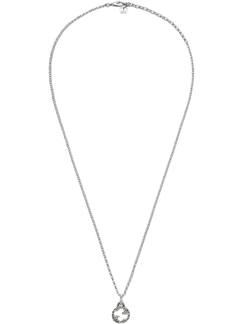 Gucci - Interlocking G pendant necklace - women - Sterling Silver - One Size - Metallic