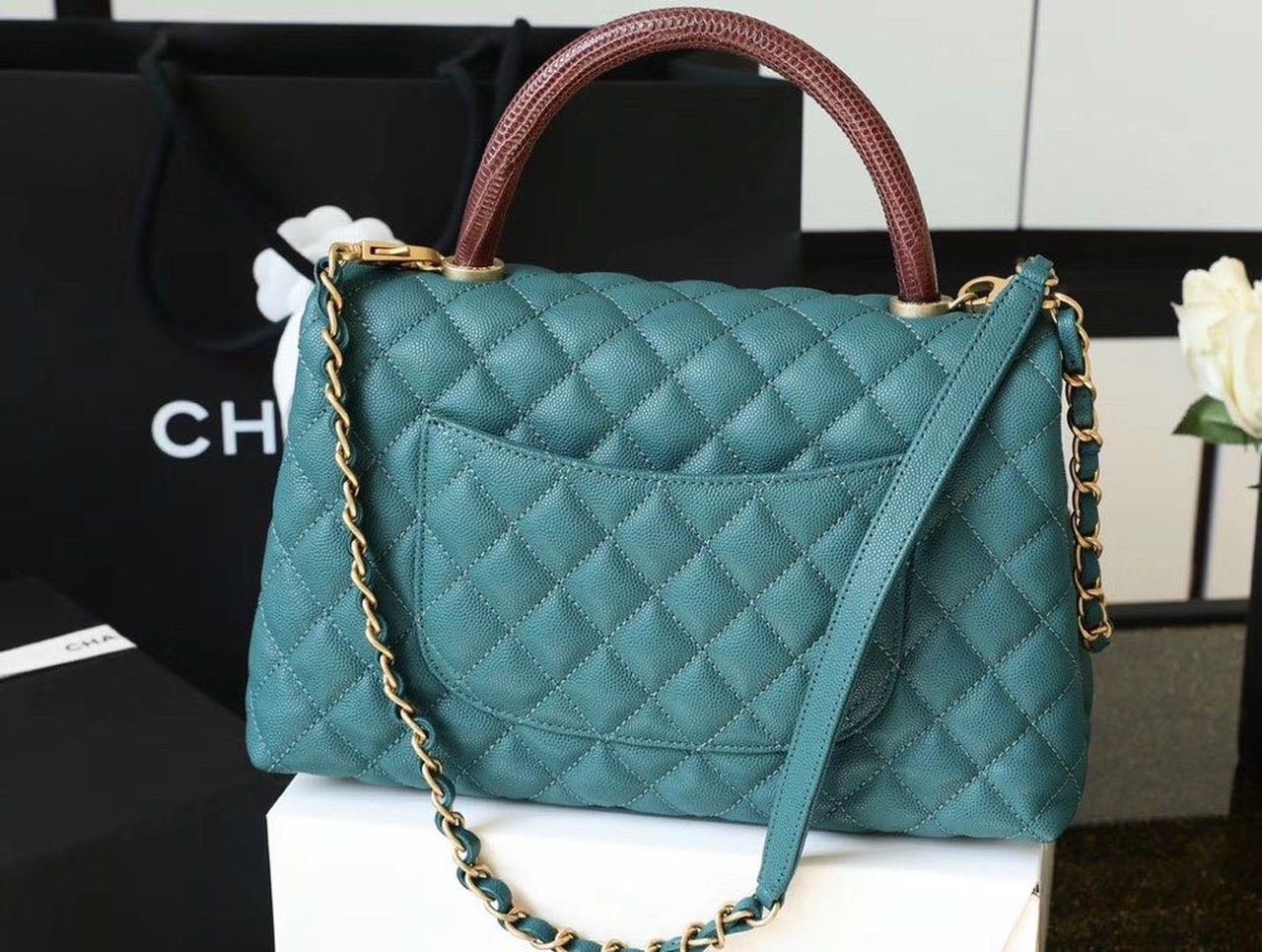 CHLLarge Teal , s , Flap Top Handle Crossbody Bag