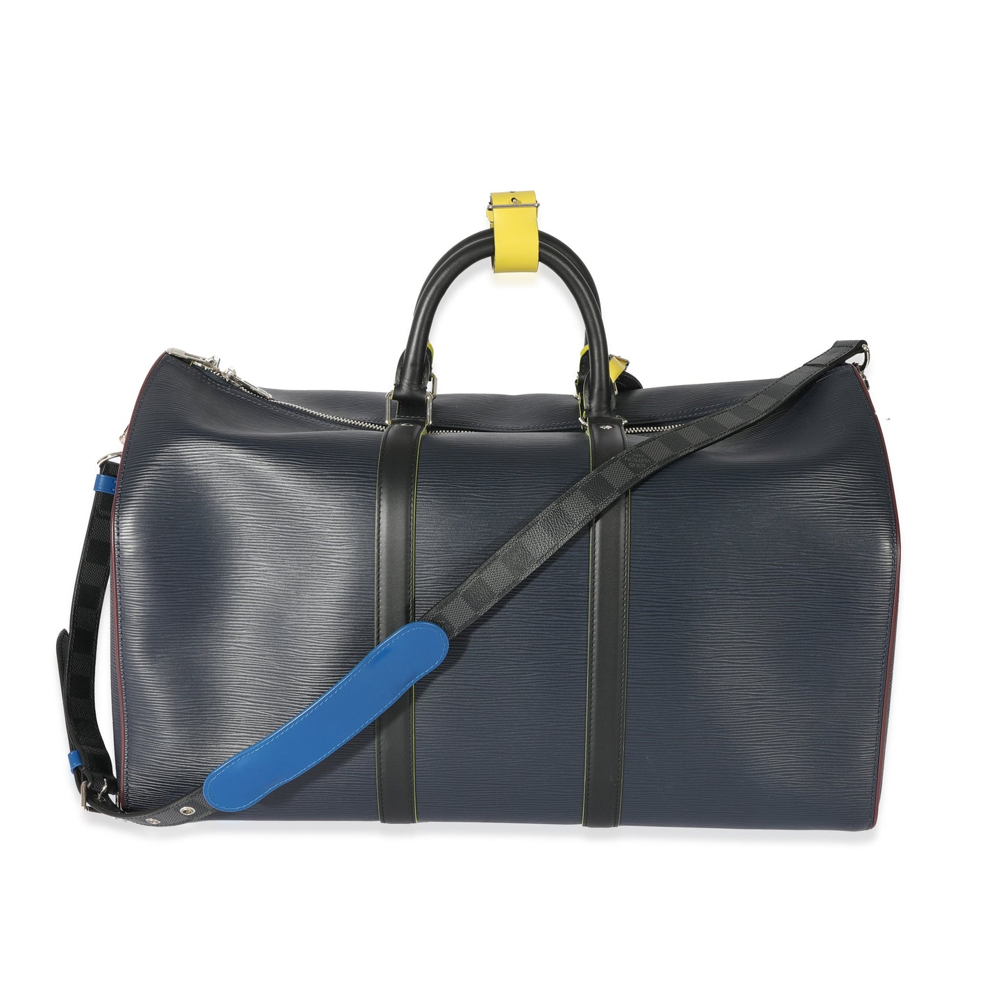 Louis Vuitton Marine Epi Patchwork Graphite Keepall Leather Handbag