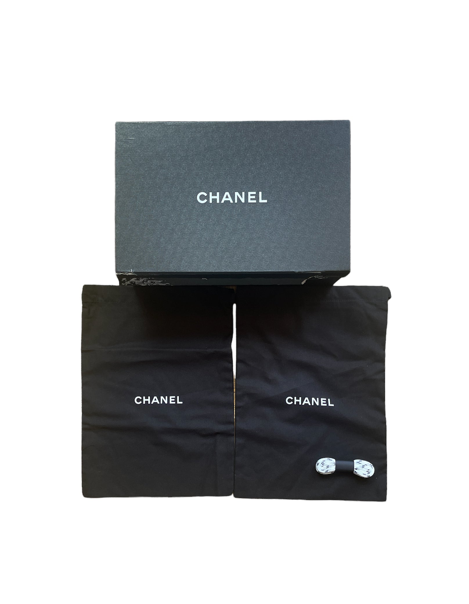 Chanel 2019 White Logo Athletic Sneakers Sz 38.5 for Women