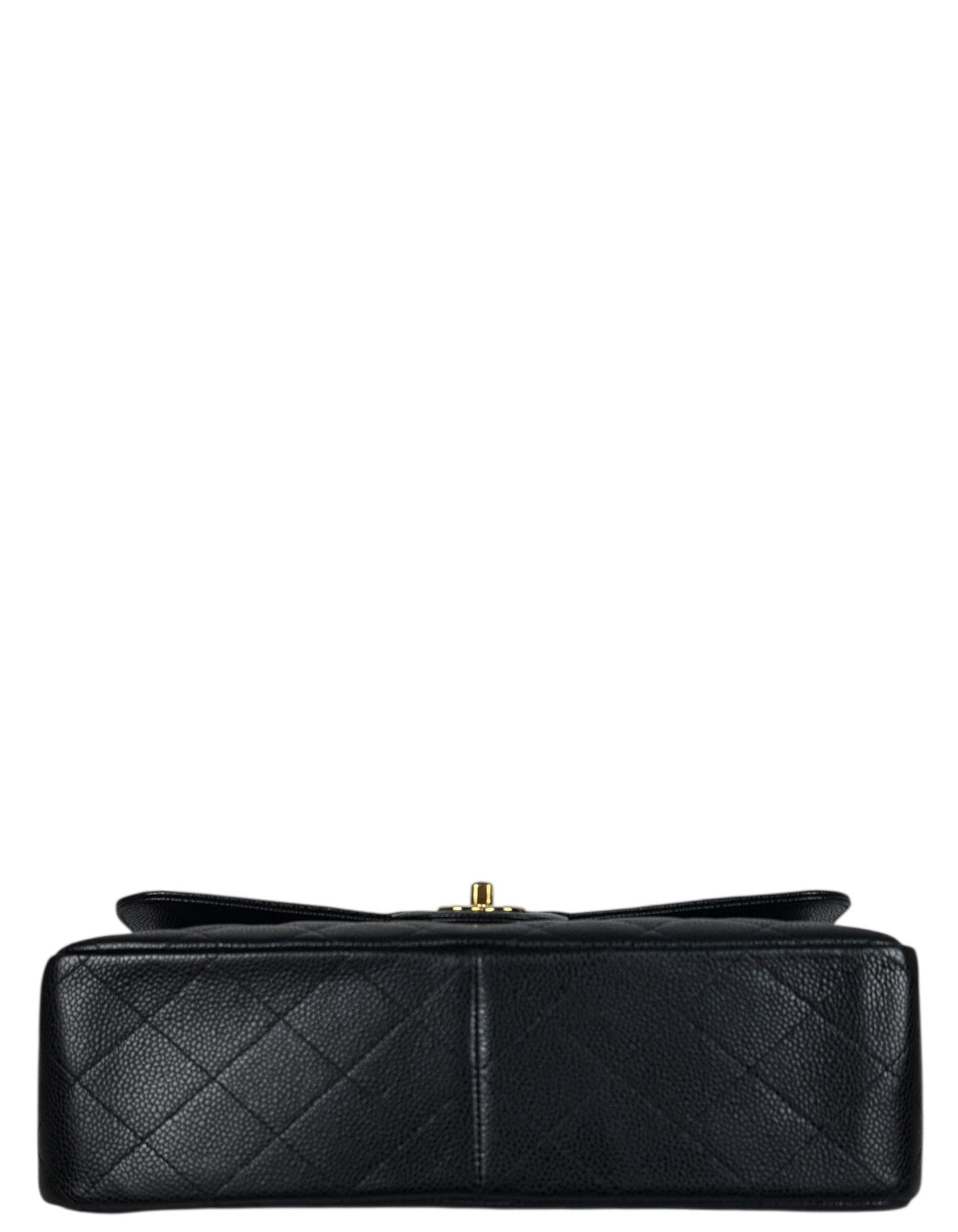Chanel Black Caviar Leather Double Flap Jumbo Bag