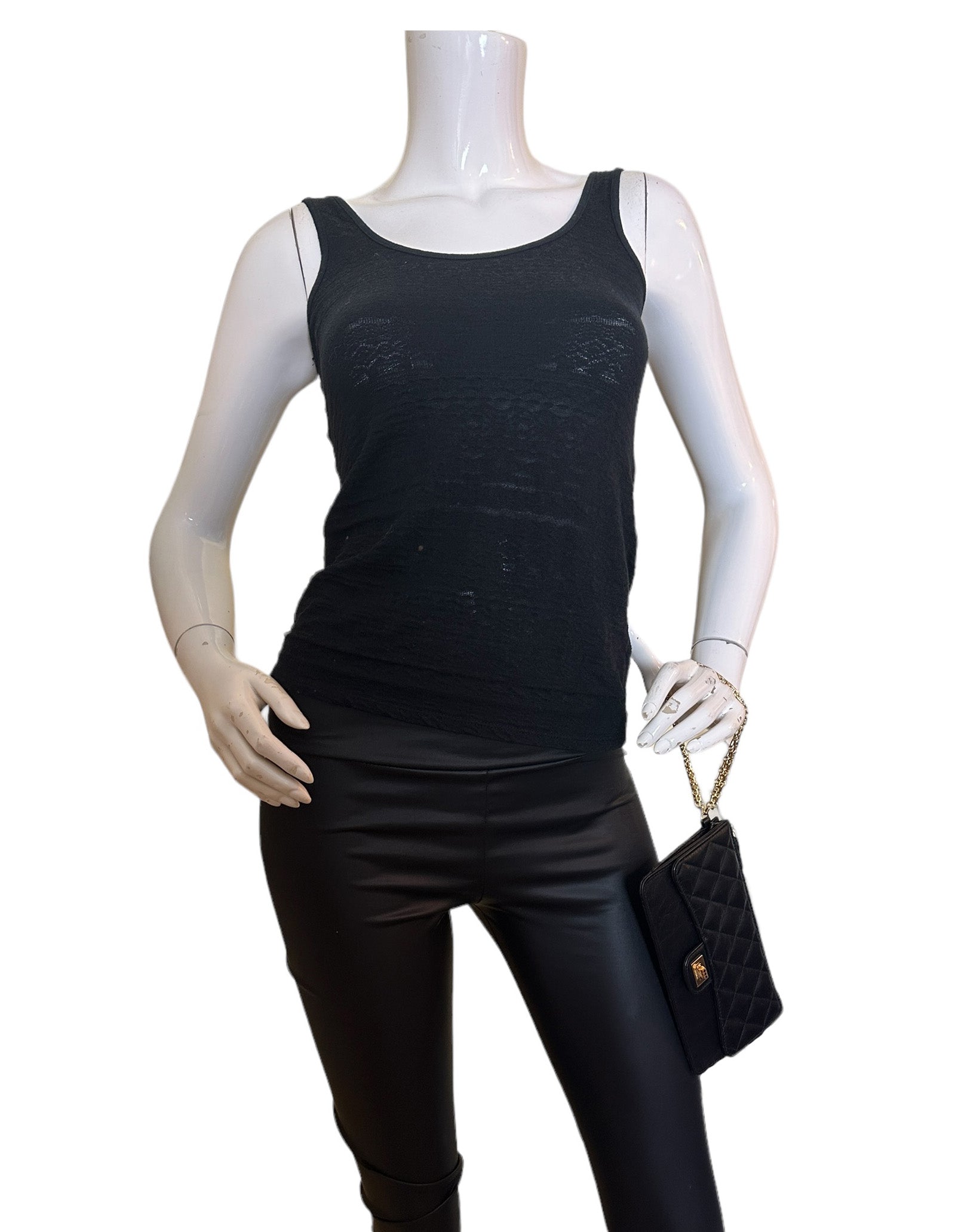 Chanel Black Leather Quilted Reissue Wallet Wristlet Bag