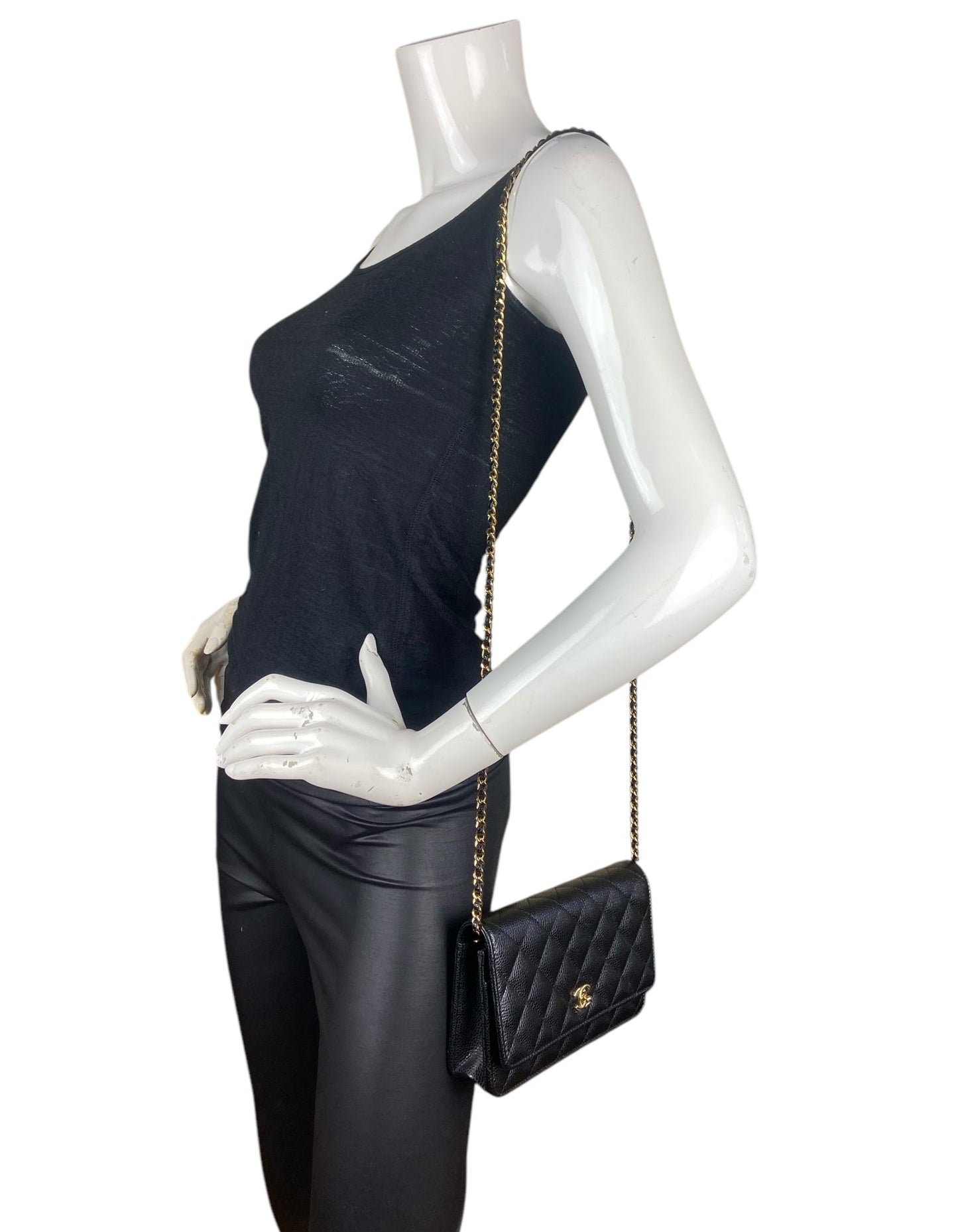 Chanel Black Caviar Leather Twistlock Woc Bag