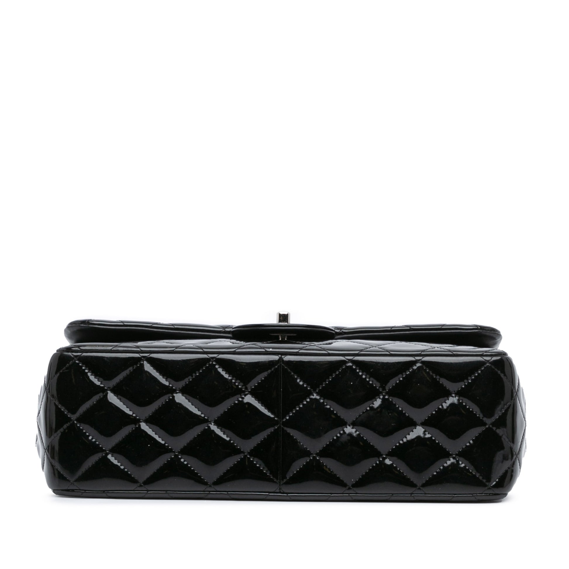 Black Chanel Jumbo Classic Patent Double Flap Shoulder Bag