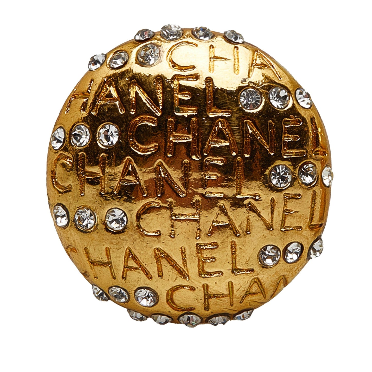 CHANEL Rhinestone CC Clip On Earrings Costume Earrings