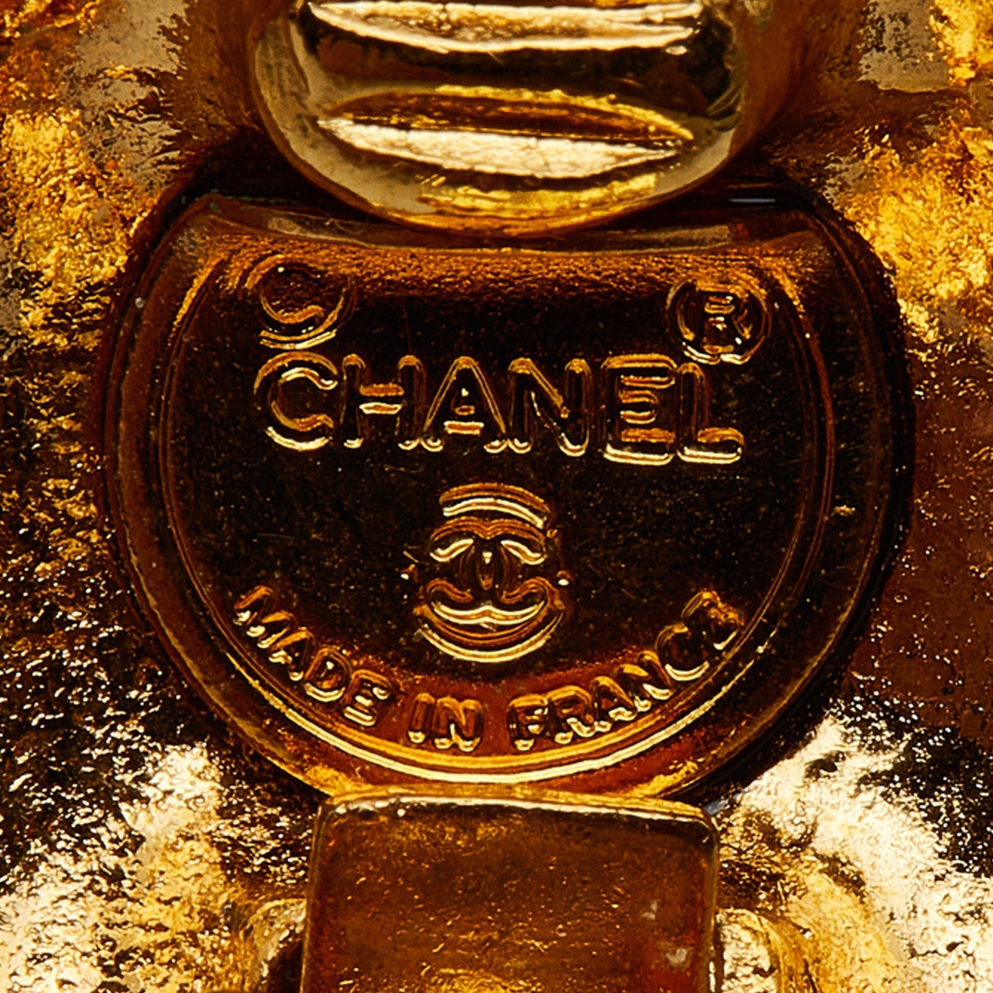 CHANEL Rhinestone CC Clip On Earrings Costume Earrings