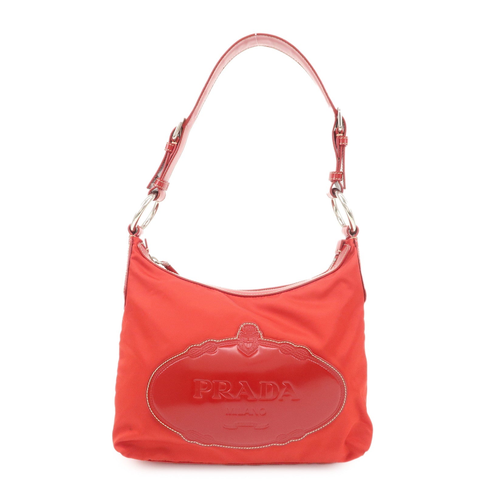Shoulder Bag HDW d Leather Nylon Red