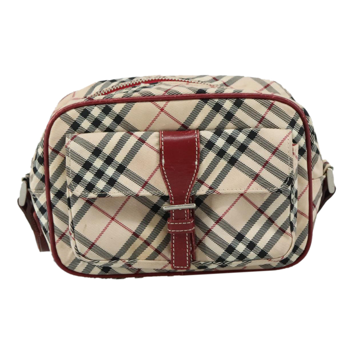 Burberry Label Shoulder Bag Canvas Beige Blue Shoulder Bag 2