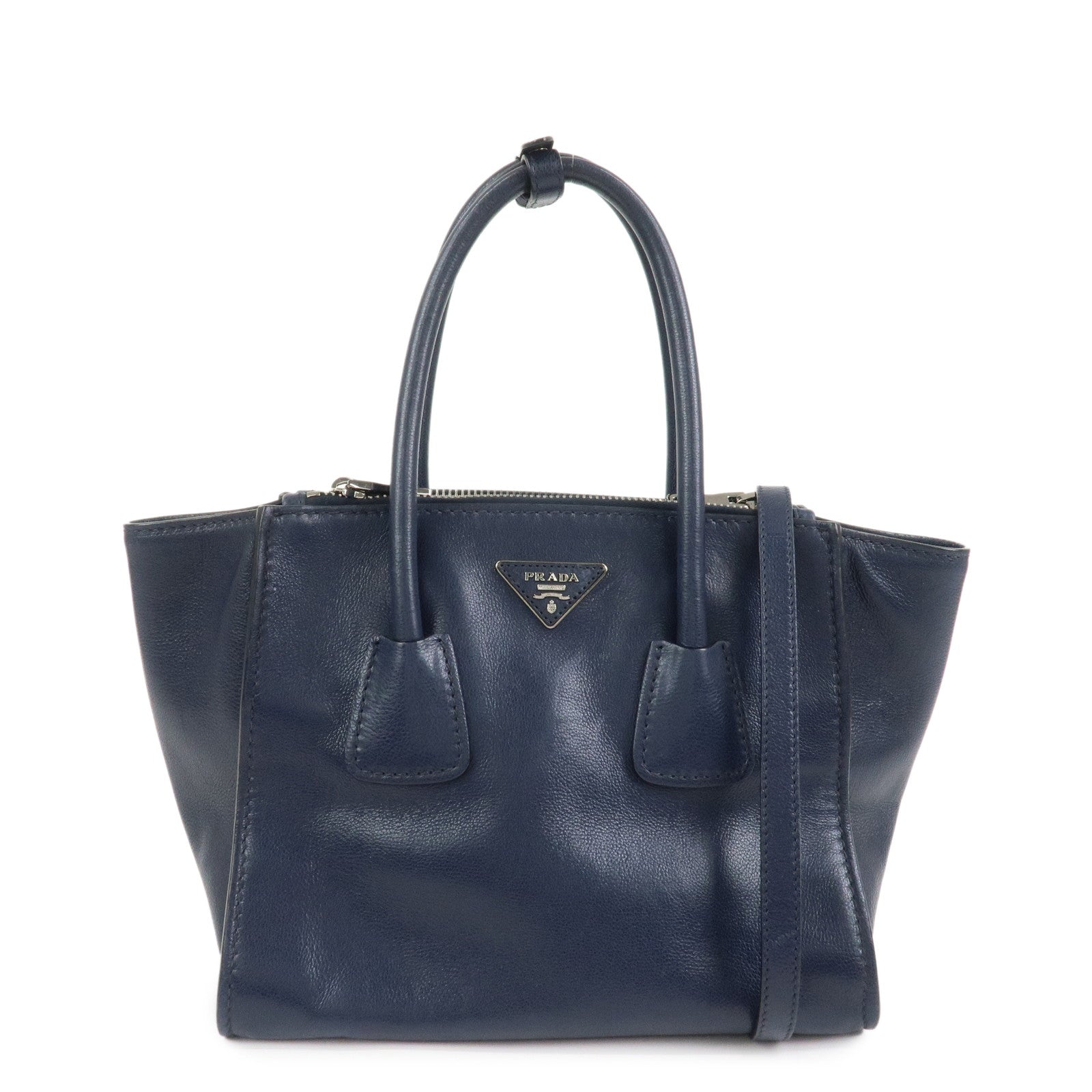 Tote Bag Triangle 2 Way Bag Shoulder Bag Navy Logo