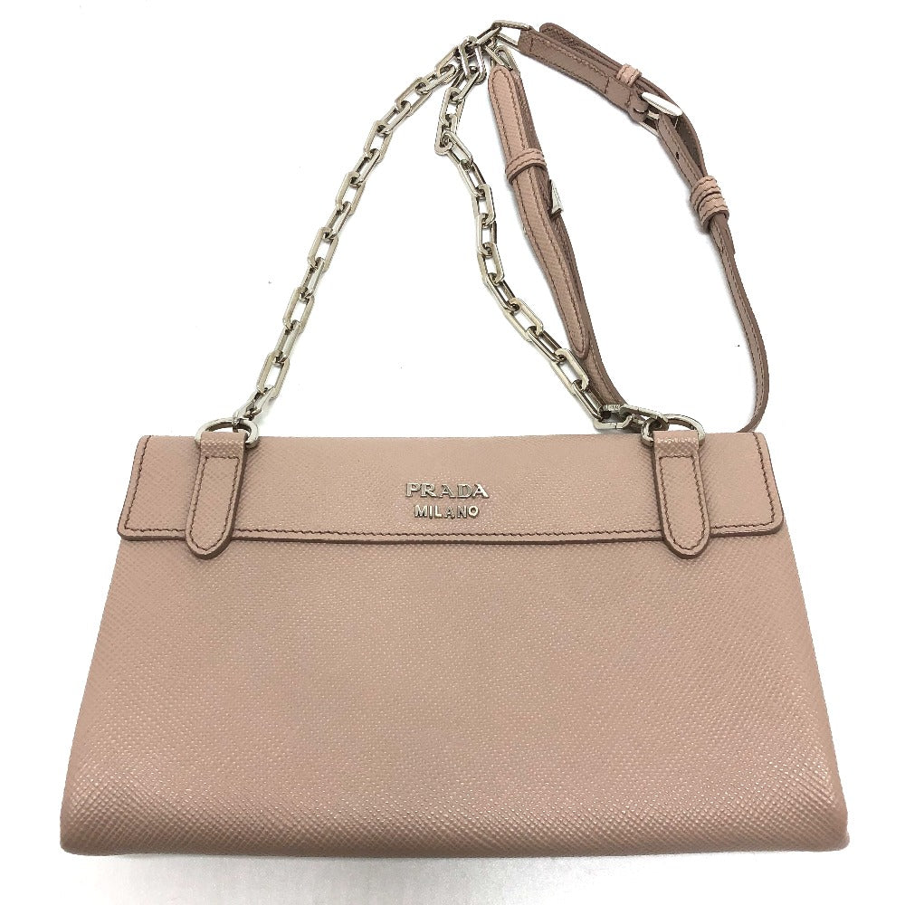 Shoulder Bag Safiano Logo Shoulder Chainshoulder Leather Beige