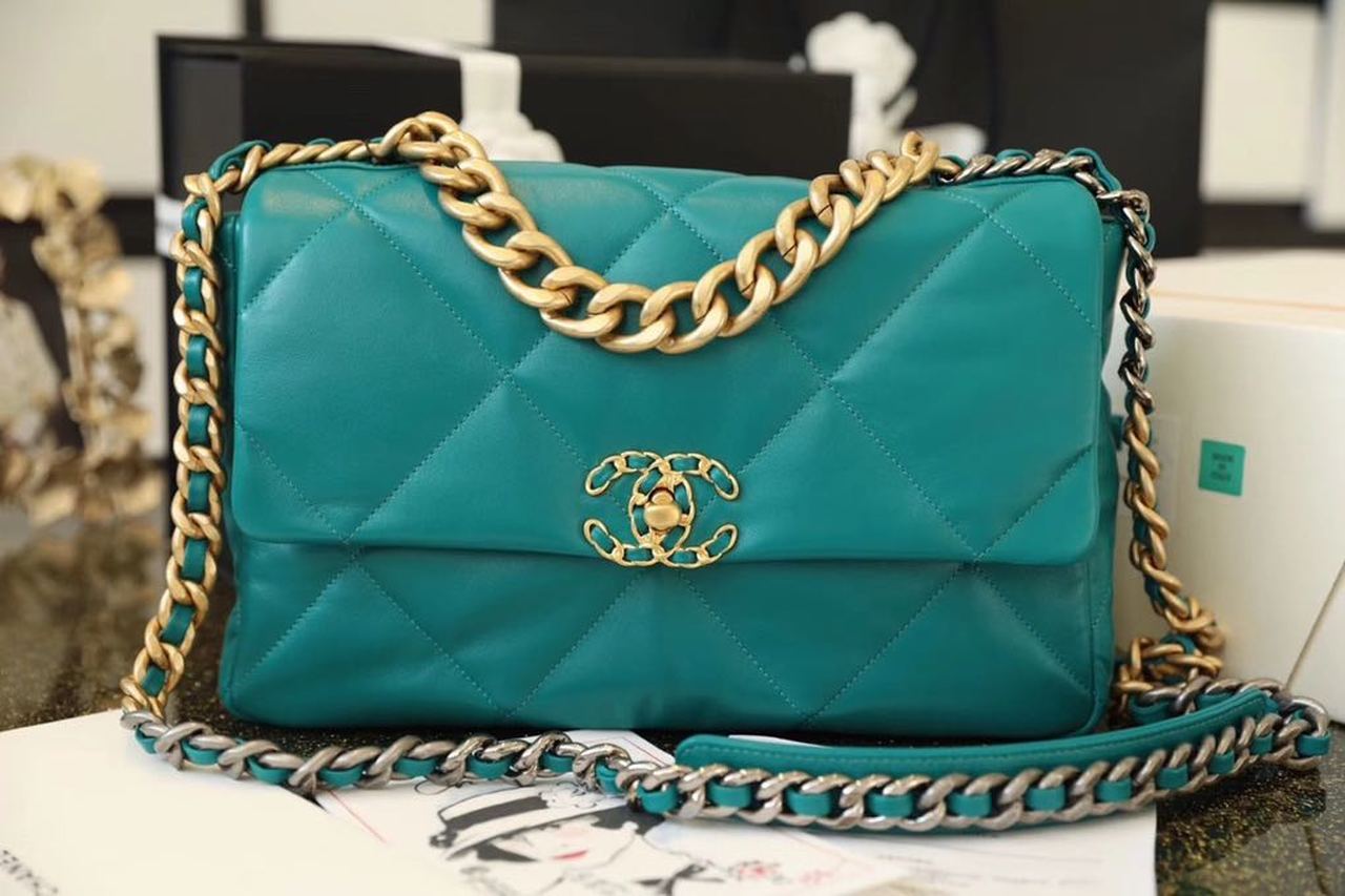Chanel Teal Travel Bag