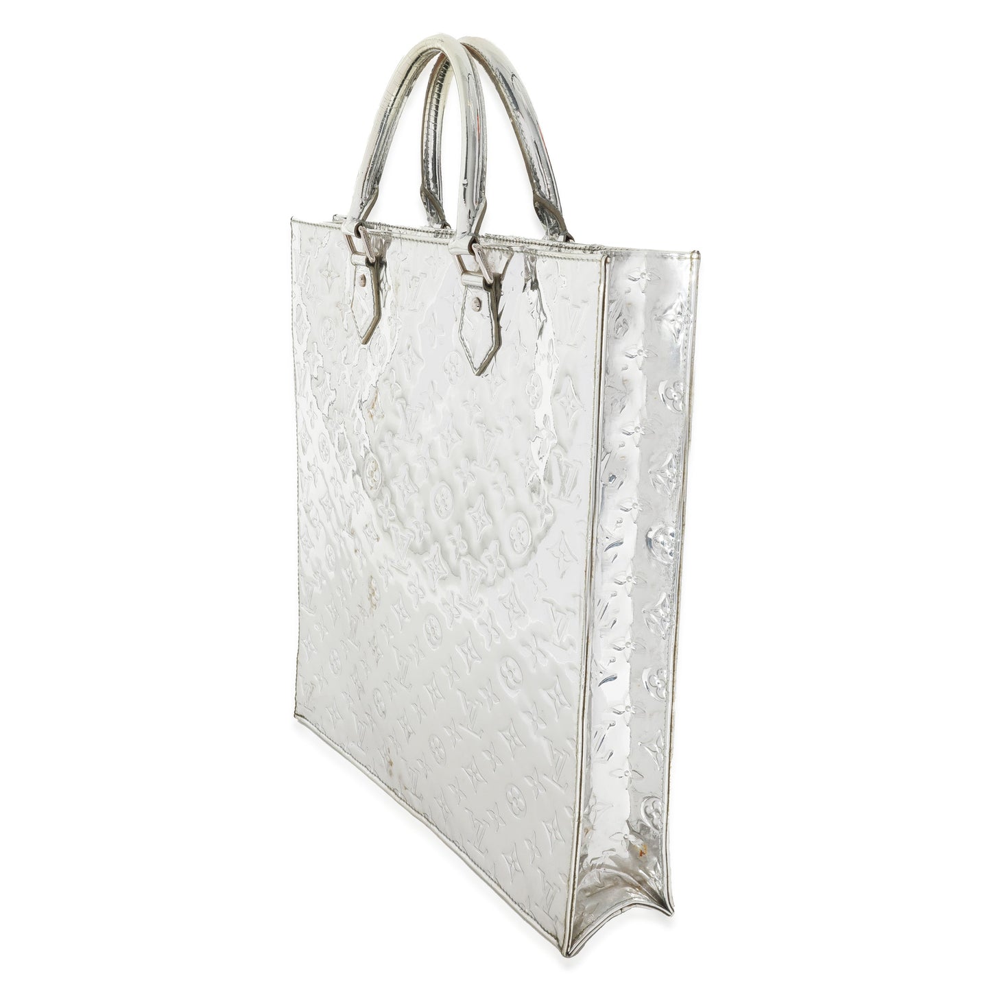 Louis Vuitton Sier PVC Miroir Sac Plat Monogram Silver Handbag