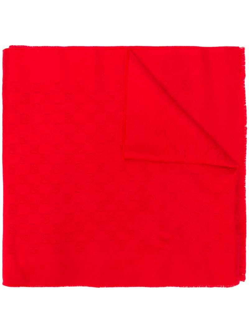 Gucci - GG jacquard shawl - women - Cashmere - One Size - Red