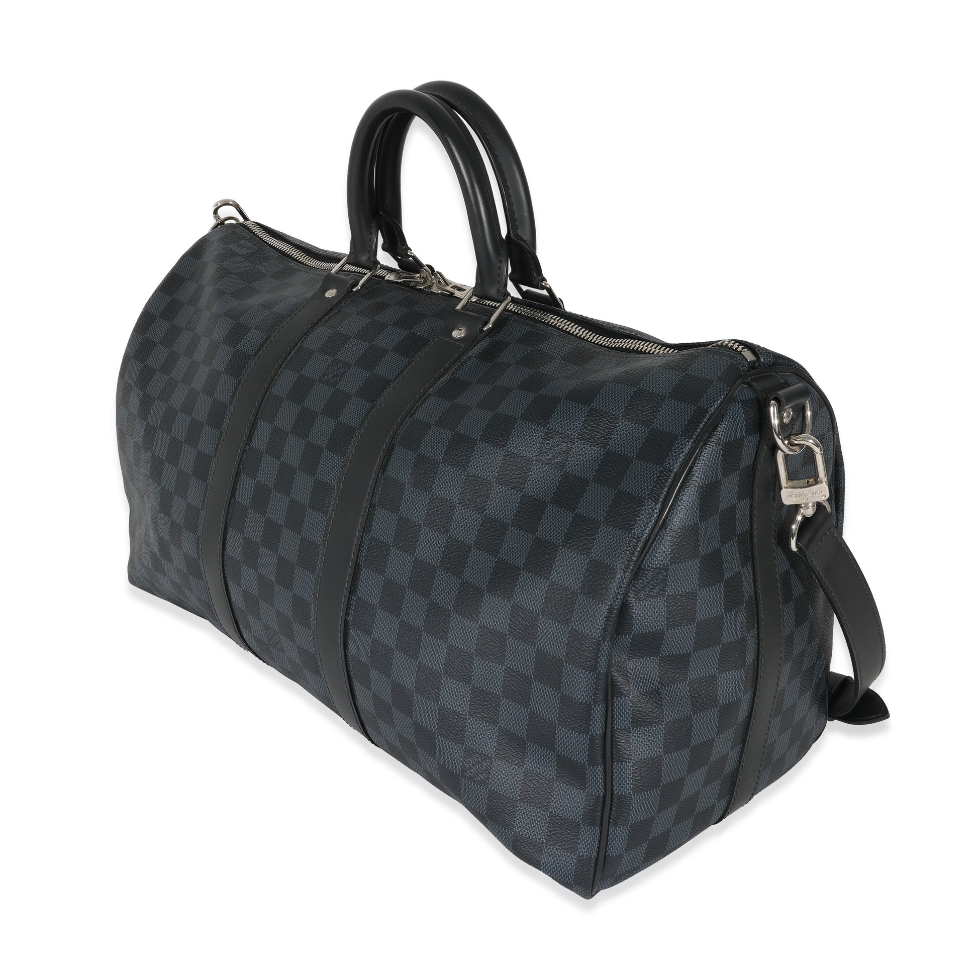 Louis Vuitton Damier Cobalt Keepall Bandouliere 45 Canvas Handbag