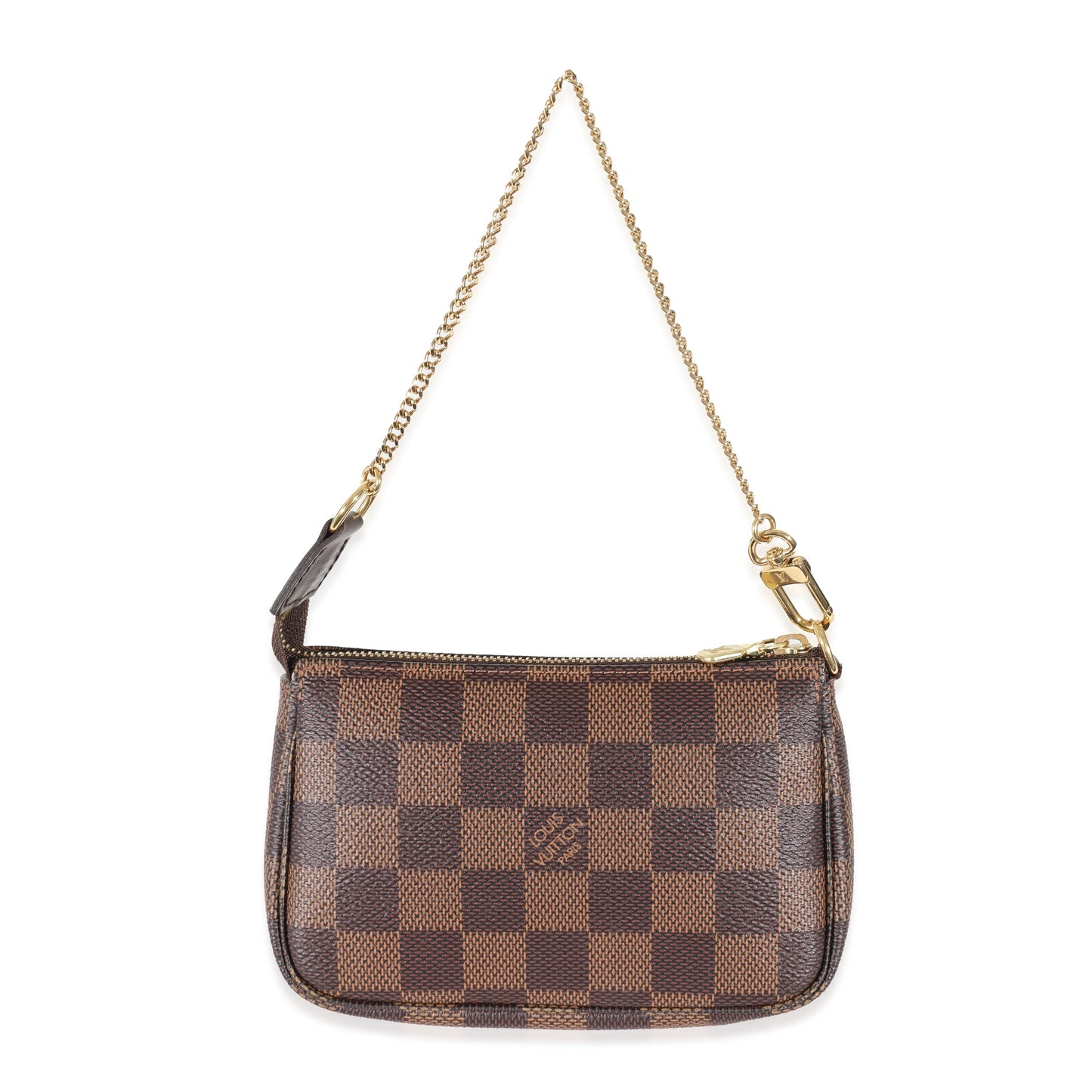Louis Vuitton Damier Ebene Pochette Canvas Mini Clutch Bag