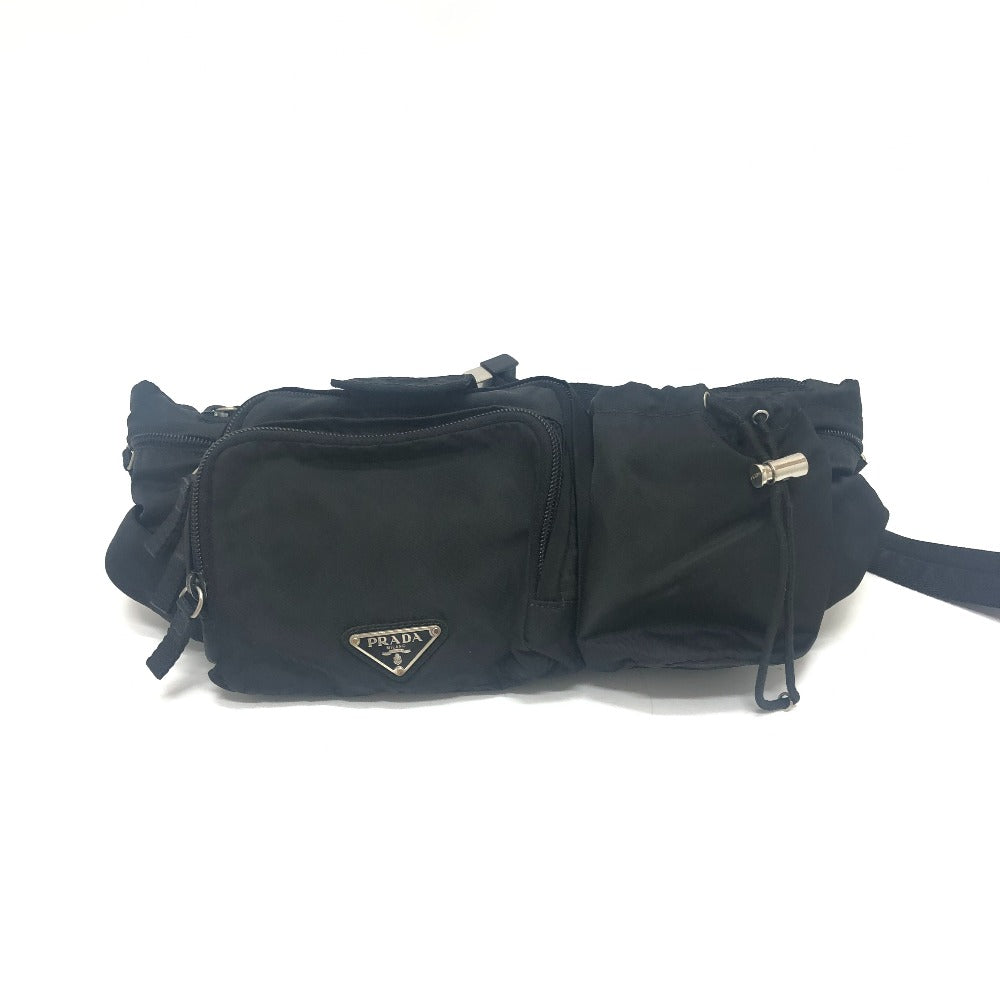 Sling Bag Multi Pocket Nylon Black Travel Bag