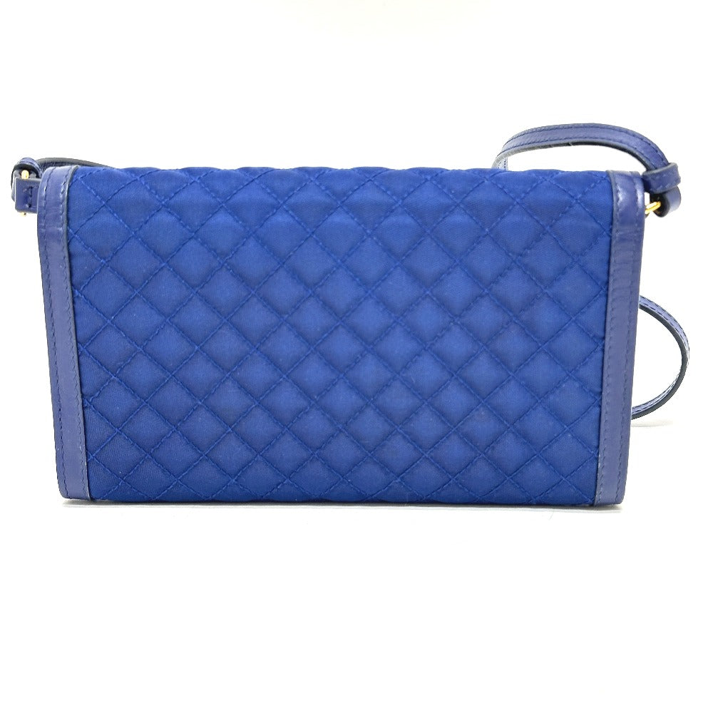 Shoulder Bag Quilting Nylon Blue