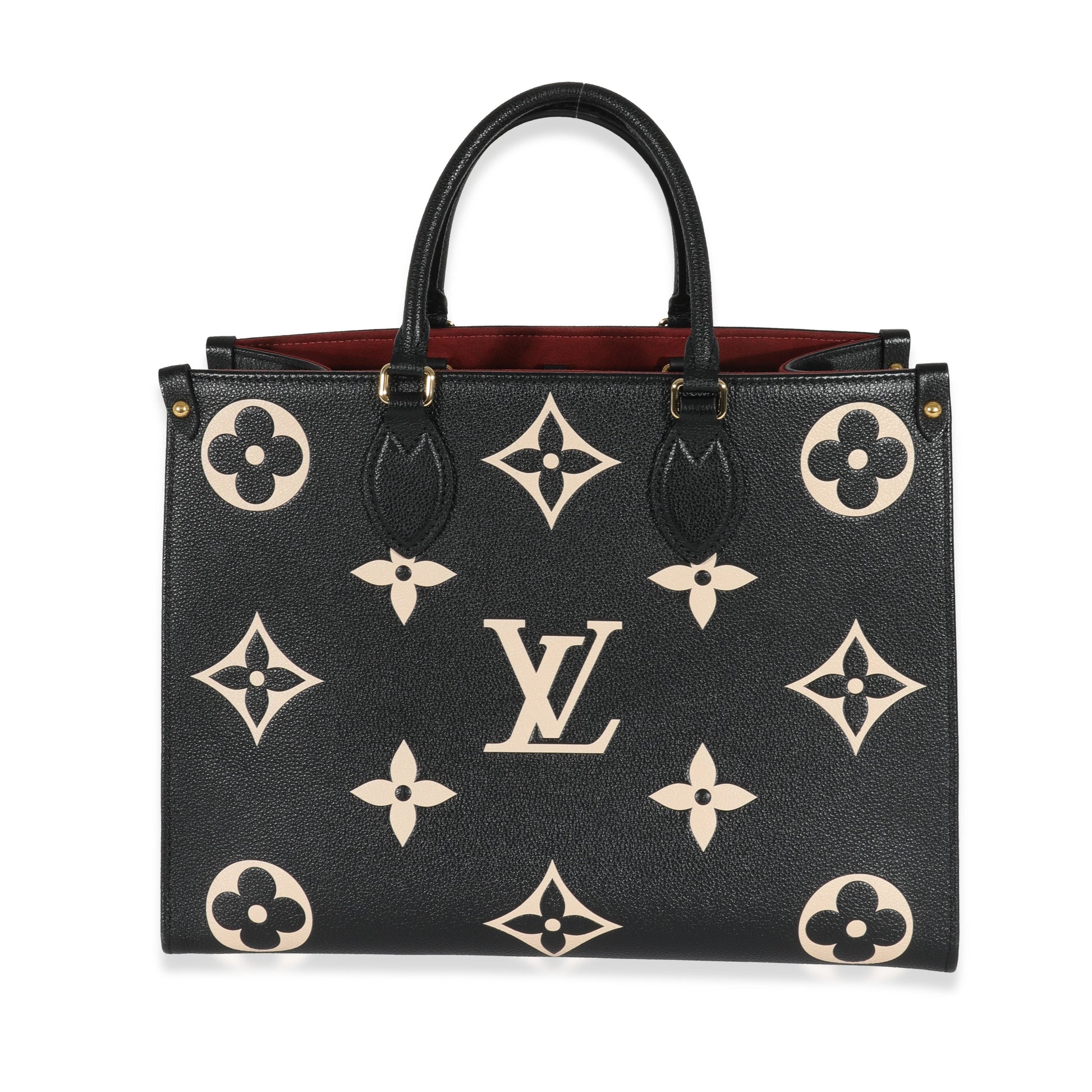 Louis Vuitton & Empreinte Onthego MM Monogram Black Beige Handbag